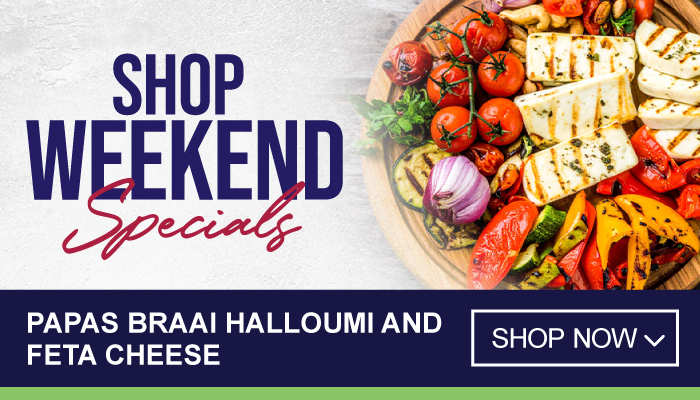 Weekend only Specials on Papas Braai Halloumi and Feta Chease - Visit MyBidfood