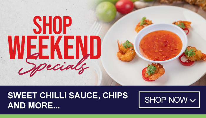 Weekend only Specials on Sweet Chilli Sauce, Chips and more - Visit MyBidfood