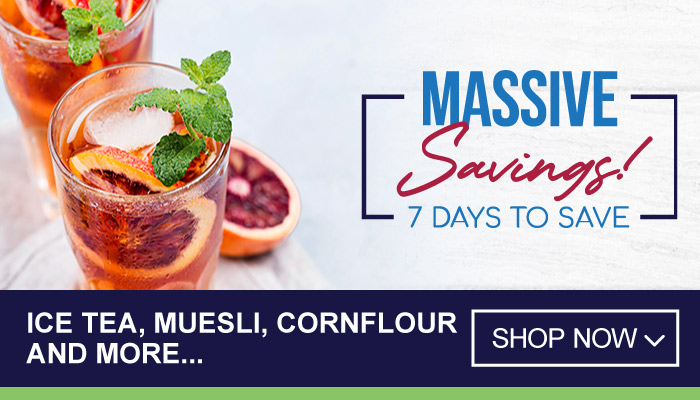 7 Days Massive Savings on Ice Tea, Muesli, Cornflour, and more - visit MyBidfood to shop now