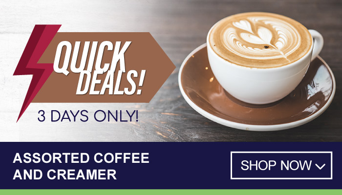 Quick Deals - 3 Days Only on Assorted Coffee and Creamer - visit MyBidfood