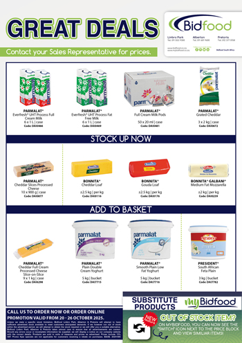 Great Deals on Parmalat and Bonnita Dairy Products During 20 - 26 October 2025 - Contact Your Sales Representative for Prices