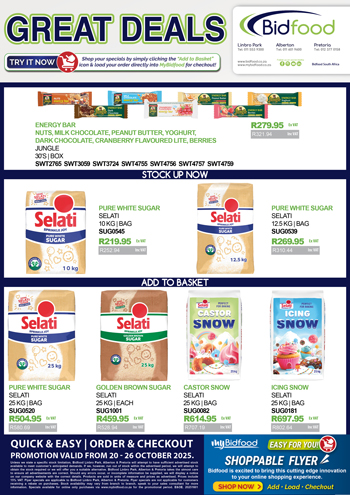 Great Deals on Selati Sugars, Castor Snow and Icing Snow From 20 - 26 October 2025 - View Our Interactive Shoppable Flyer