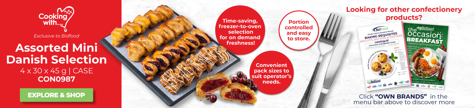 Assorted Mini Danish Selection - Time saving, freezer-to-over, portion controlled and easy to store