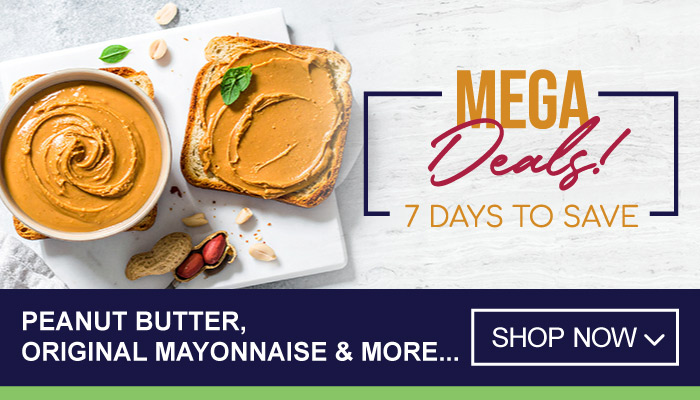 7 Days Mega Deals on Peanut Butter, Original Mayonnaise and more - visit MyBidfood to shop now