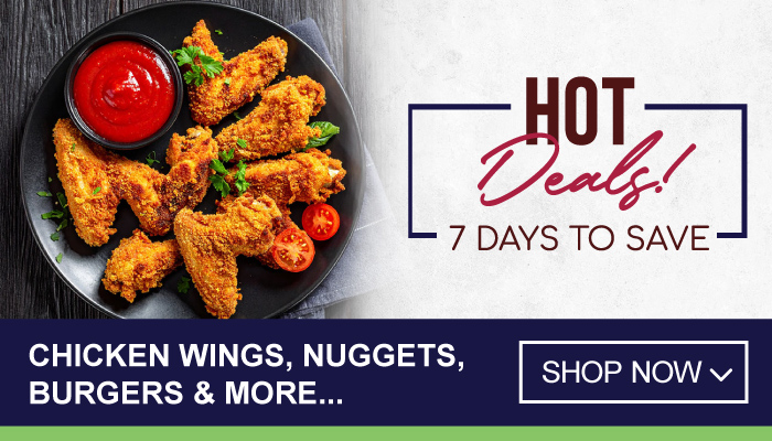 7 Days Hot Deals on Chicken Wings, Nuggets, Burgers and more - visit MyBidfood to shop now