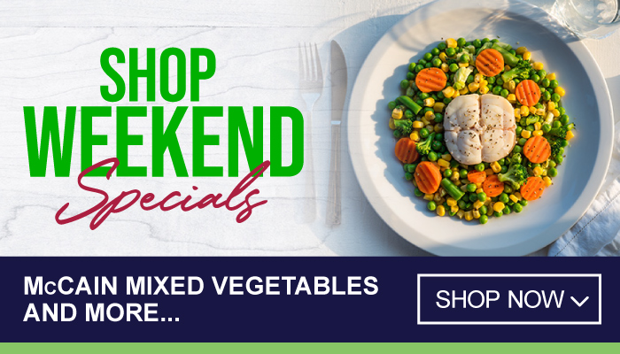 Weekend Specials on McCain Mixed Vegetables and more - visit MyBidfood to shop now