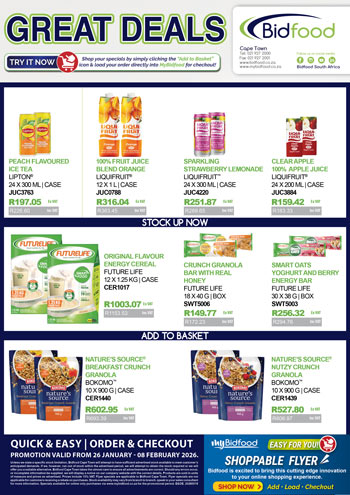 Great Deals on Juices, Cereals, Energy Bars and Snacks During 26 January - 08 February 2026 - Viewing Online Has Never Been Easier