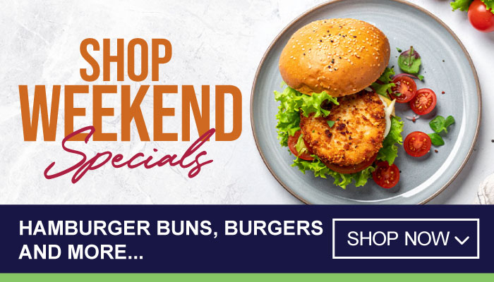 Weekend Specials on Hamburger Buns, Burgers and more - visit MyBidfood to shop now