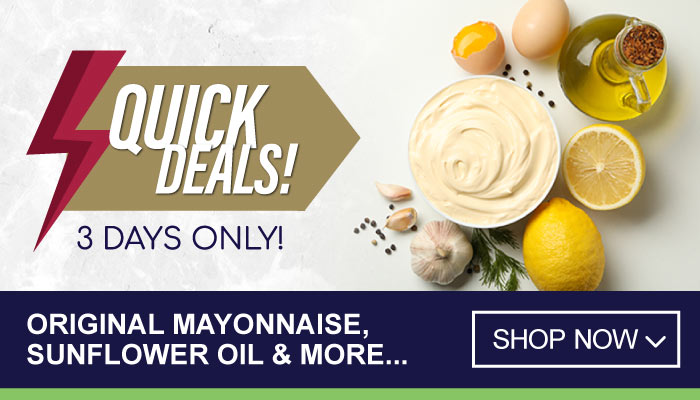 3 Days Quick Deals on Original Mayonaise, Sunflower Oil and More - visit MyBidfood to shop now