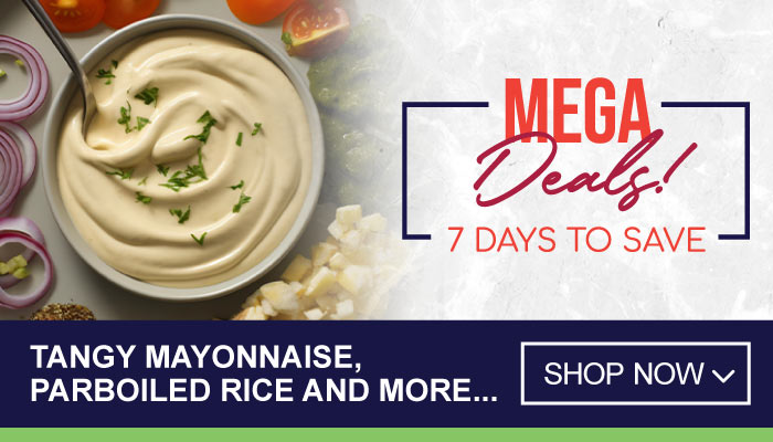 7 Days Mega Deals on Tangy Mayonnaise, Parboiled Rice and more - visit MyBidfood to shop now