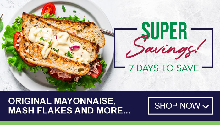 7 Days Super Savings on Original Mayonnaise, Mash Flakes and more - visit MyBidfood to shop now