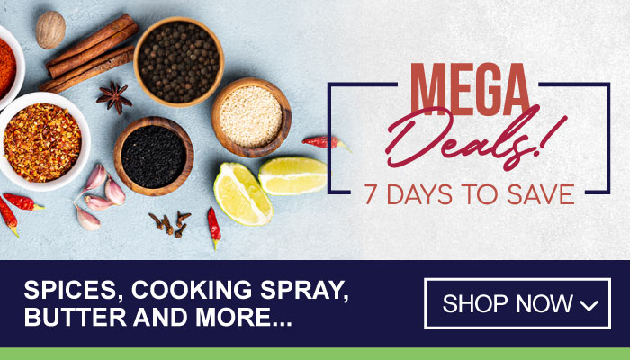 7 Days Mega Deals on Spices, Cooking Spray, Butter and more - visit MyBidfood to shop now