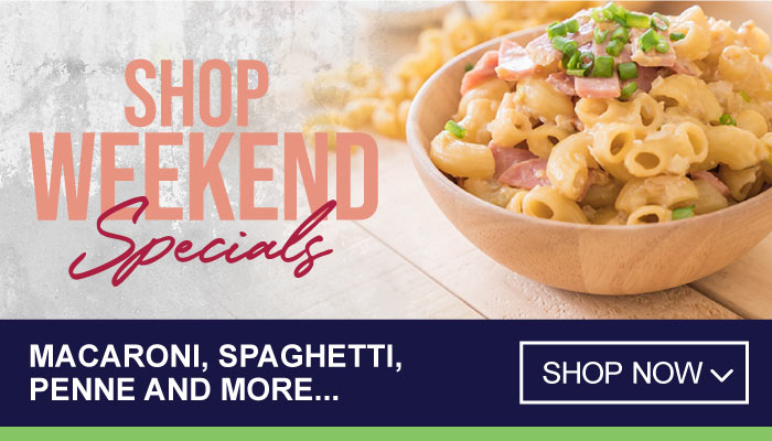 Weekend Specials on Macaroni, Spaghetti, Penne and more - visit MyBidfood to shop now