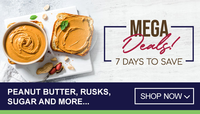 7 Days Mega Deals on Peanut Butter, Rusks, Sugar and more - visit MyBidfood to shop now