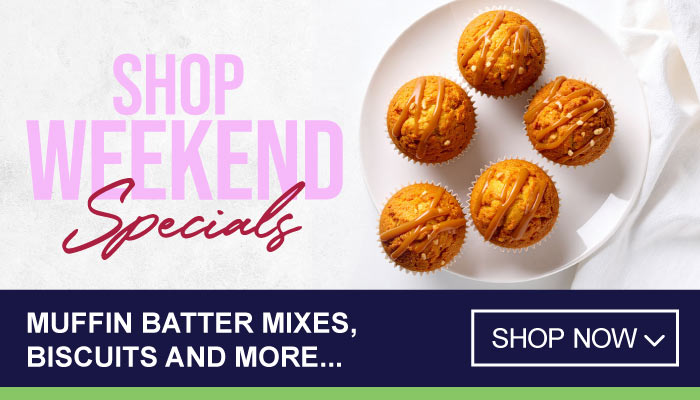 Weekend Specials on Muffin Batter Mixes, Biscuits and more - visit MyBidfood to shop now