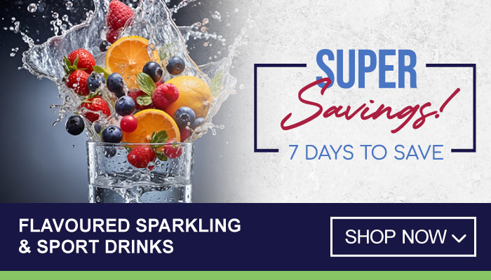 7 Days Super Savings on Flavoured Sparkling & Sport Drinks - visit MyBidfood to shop now