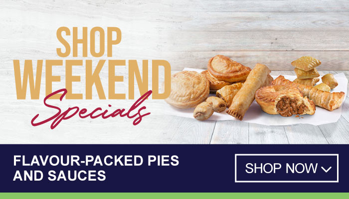 Weekend Specials on Flavour-Packed Pies and Sauces - visit MyBidfood to shop now