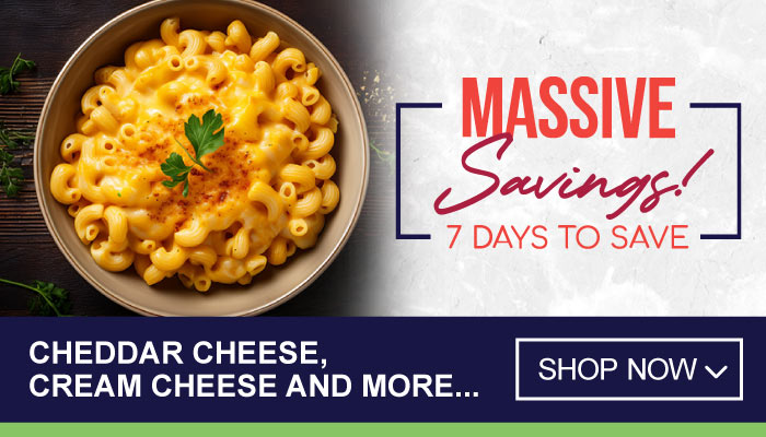 7 Days Massive Savings on Cheddar Cheese, Cream Cheese and more - visit MyBidfood to shop now