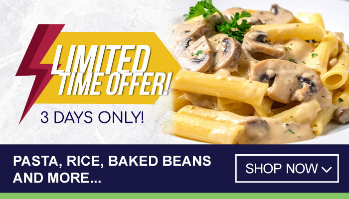 3 Days Limited Time on Pasta, Rice, Baked Beans and more - visit MyBidfood to shop now