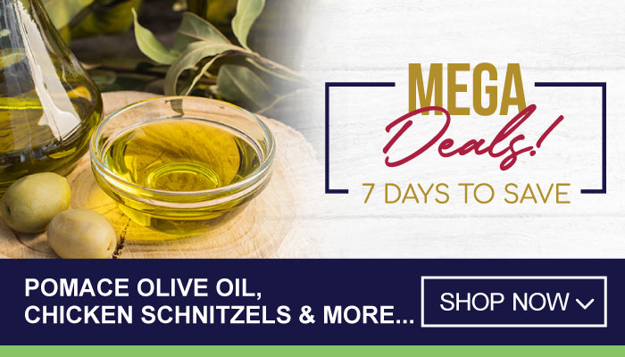 7 Days Mega Deals on Pomace Olive Oil, Chicken Schnitzels and more - visit MyBidfood to shop now