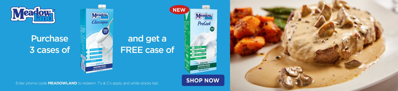 Meadow land - Purchace 3 cases of Classique  end get a Free case of ProCook - Shop Now
