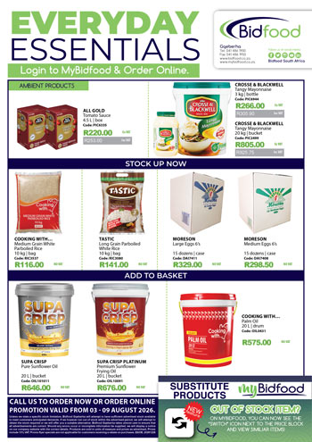 Everyday Essentials Promotion Featuring Pantry Essentials Including All Gold, Cross & Blackwell, Tastic Rice and Cooking With Products From 03 - 09 August 2026