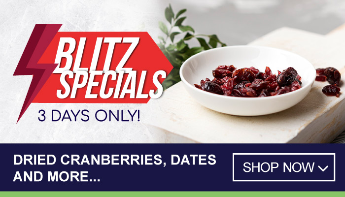 3 Days Blitz Specials on Dried Cranberries, Dates and more - visit MyBidfood to shop now
