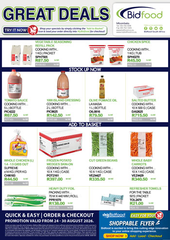 Great Deals on Promotion During 24 - 30 August 2026 - View Our Interactive Shoppable Flyer and Add, Load & Checkout Online
