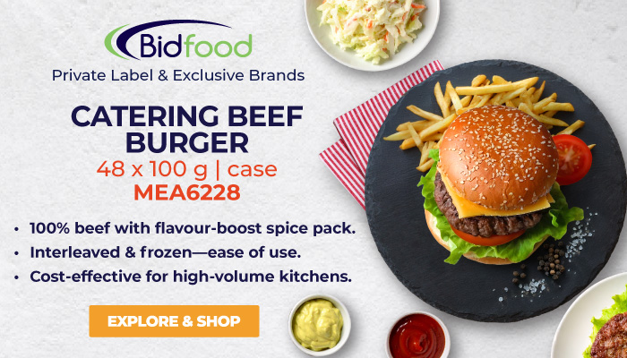 Catering Beef Burger - Flavour Boost Spice Pack - Interleaved & Frozen