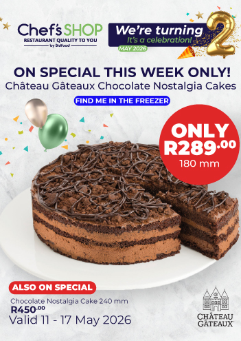 On Special This Week Only! - Chateau Gateaux Chocolate Nostalgia Cakes - Only R289.00 - 180 mm - R450.00 - 240 mm - Valid 11 - 17 May 2026
