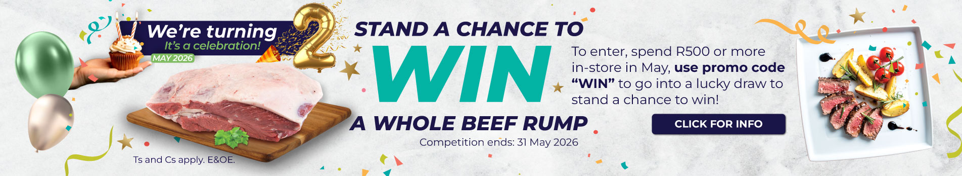 Stand a chance to win a whole beef rump