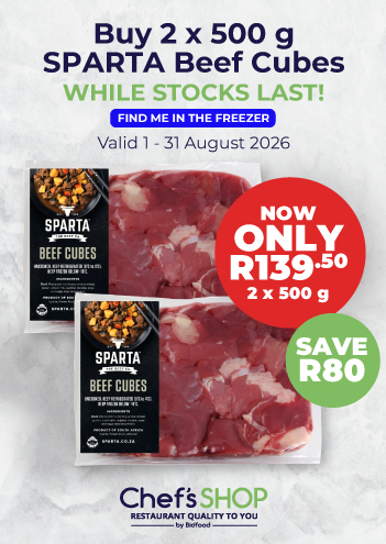 Buy 2 x 500g Sparta Beef Cubes - While Stocks Last! - Now Only R139.50 2 x 500g - Valid 01 - 31 August 2026